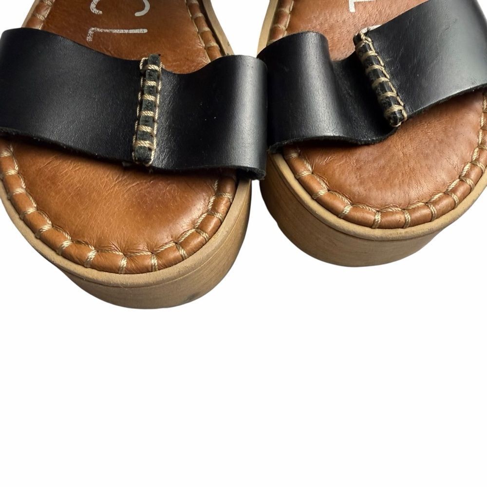 Musse & Cloud Kila Black Leather Platform Sandal Made in Spain Women's 39 / 8 - Picture 2 of 5